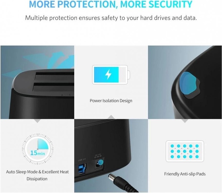 Productafbeelding Ugreen SATA harde schijf docking station voor 2,5" en 3,5" SSD HDD