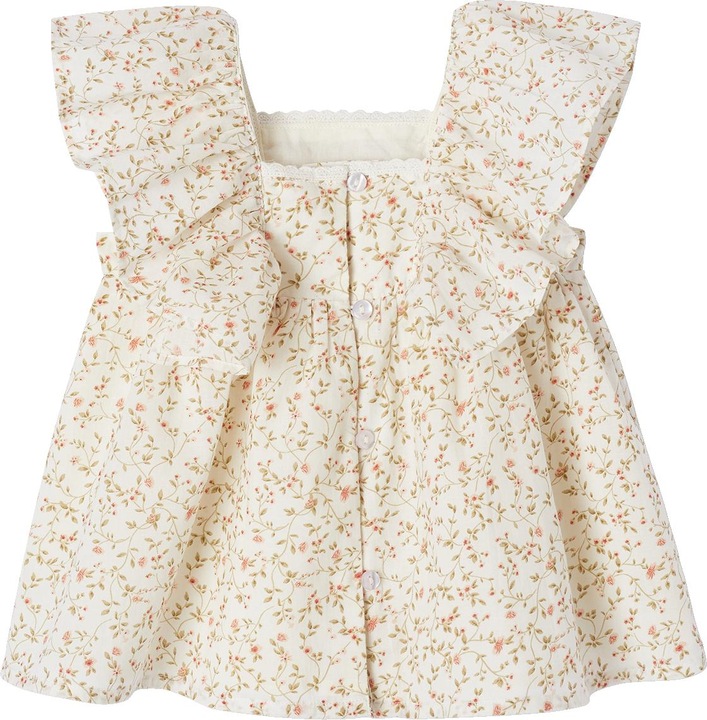 Vertbaudet Festliches Mädchen Baby Blumenkleid mit Schmetterlingsärmeln