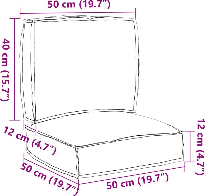 Produktbild VidaXL Pallet Kissen Set (50 x 50 x 12 cm)