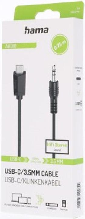 Actual product image Hama 3.5 mm jack - USB type C (0.75 m, 3.5mm jack (AUX))