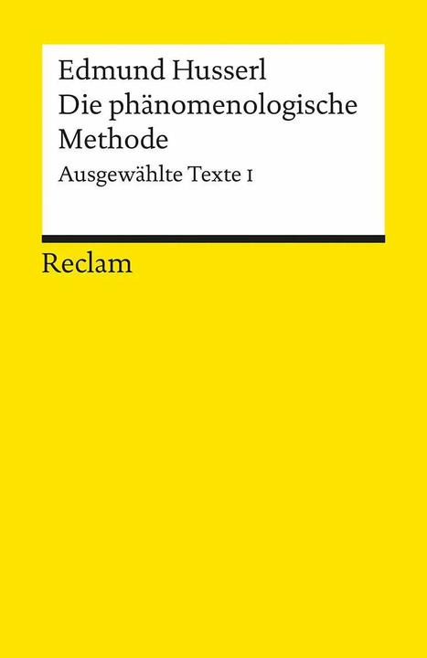 Produktbild Die phänomenologische Methode (Deutsch, Edmund Husserl, 1986)