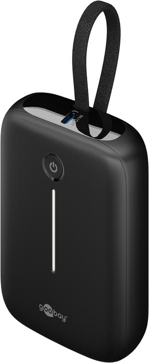 Productafbeelding Goobay Powerbank 10.000 mAh mit integriertem USB-C-Kabel (10000 mAh, 15 W, 37 Wh)