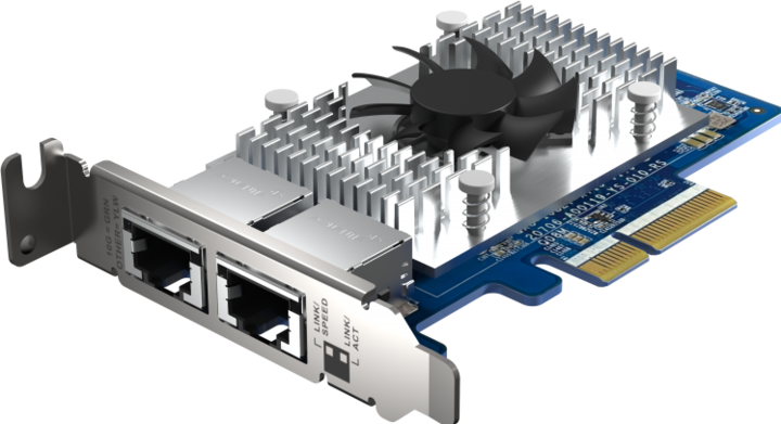 Produktbild QNAP Dual-port 10GBASE-T, 10GbE, network expansion card, Intel X710 PCIe Gen3x4