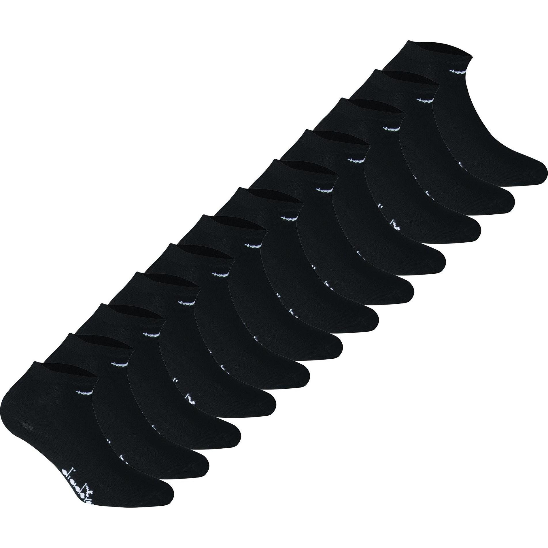 Diadora, Herren, Socken, Unisex Sneaker, Schwarz, (12er Pack, 39 - 42)