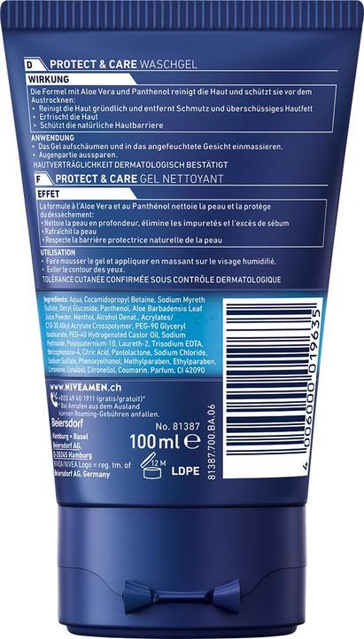 Actual product image NIVEA MEN Men Protect & Care Erfrischendes Waschgel (Cleansing gel, 100 ml)