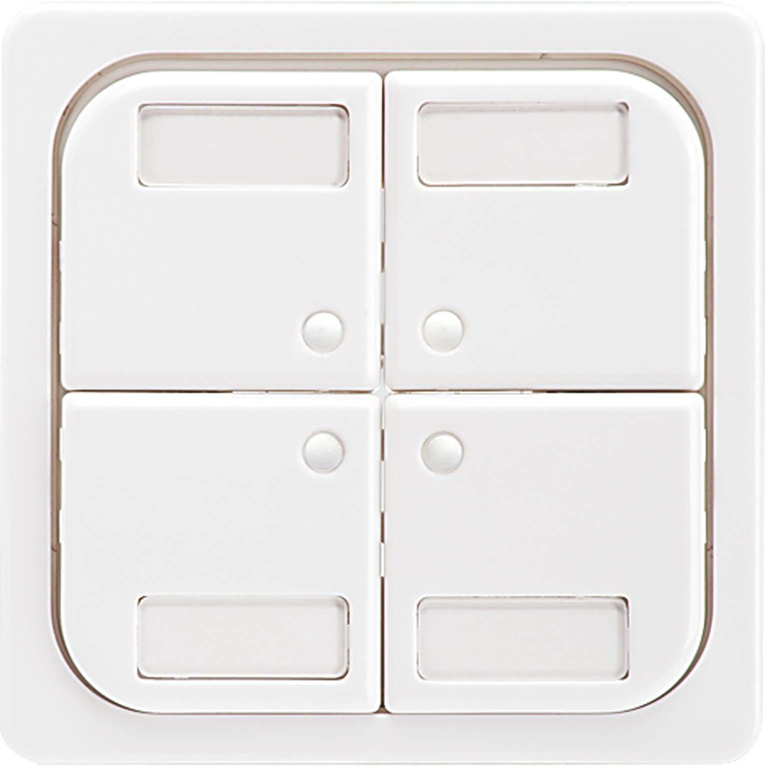 Schneider Electric Tastfläche 4fach Leuchtmakierung und 203324, Taster + Schalter, Weiss