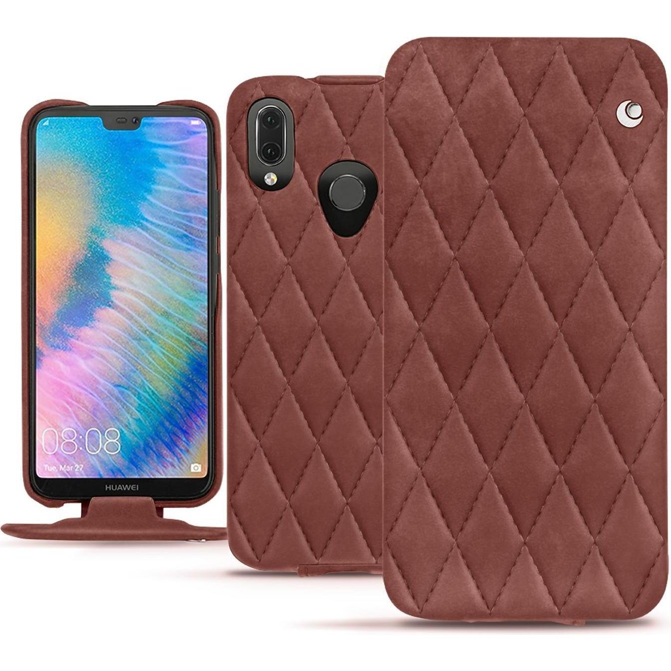 Noreve Lederschutzhülle vertikal (Huawei P20 Lite), Smartphone Hülle, Rot