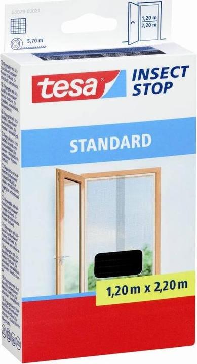 Actual product image tesa STANDARD insect screen for windows, two-piece, with Velcro tape, without drilling (65 x 220 cm)