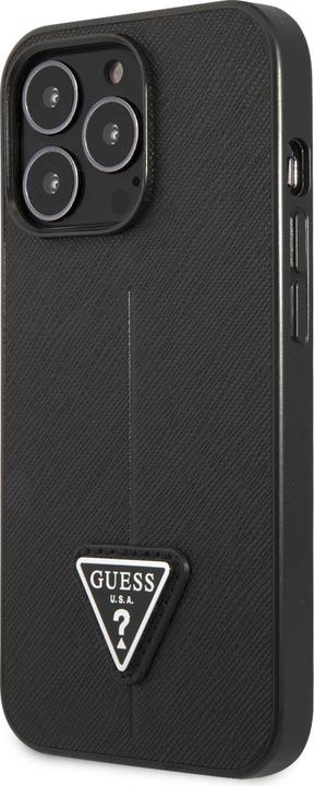 Image du produit Guess case for iPhone 13 Pro / 13 6.1" GUHCP13LPSATLK black hard case Saffiano Triangle Logo (Apple iPhone 13, Apple iPhone 13 Pro)