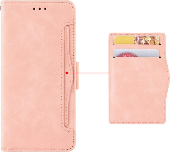 Produktbild Cover-Discount iPhone 12 / 12 Pro - Etui mit vielen Kartenfächer rosa (Apple iPhone 12, Apple iPhone 12 Pro)