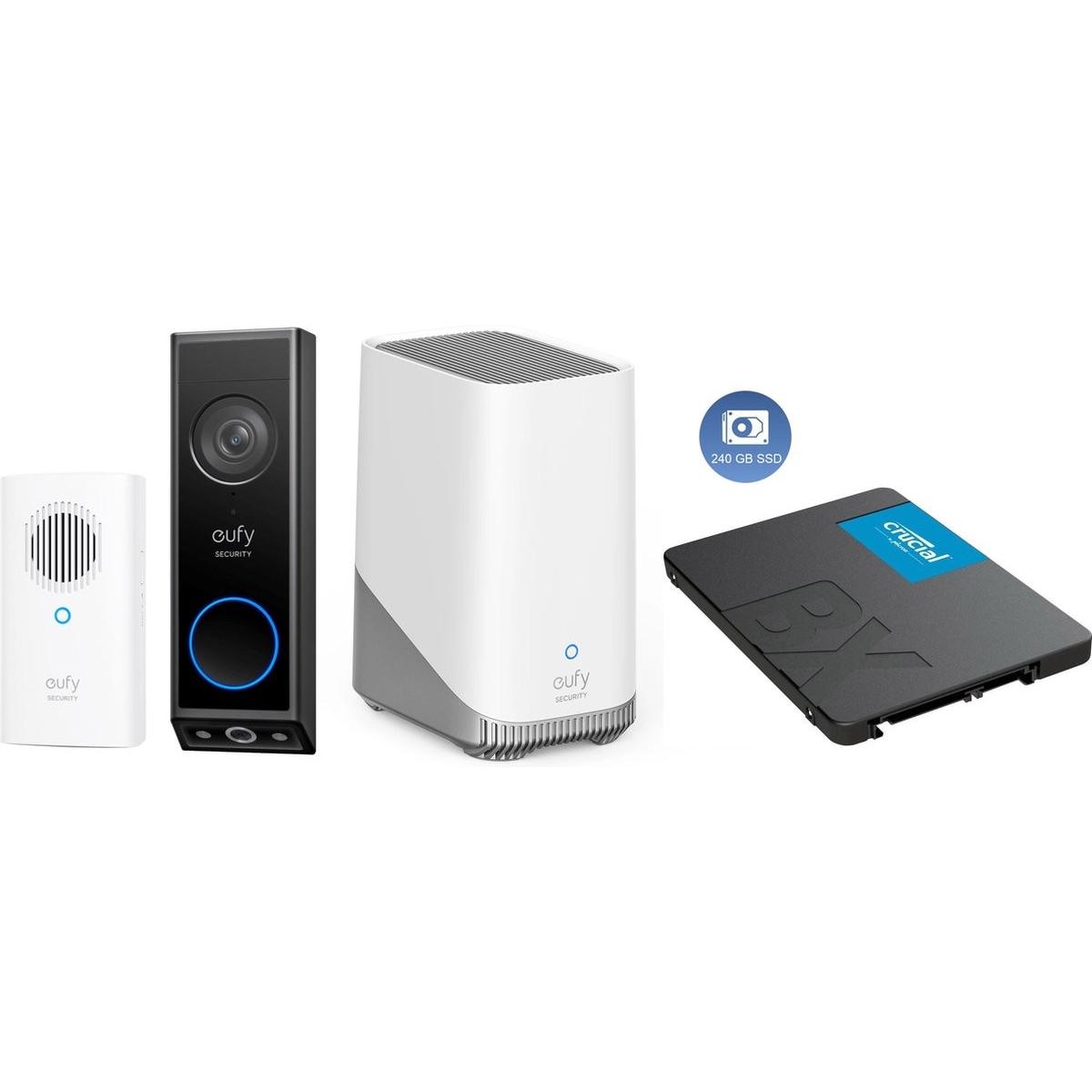 eufy, Campanello + Citofono, Video Doorbell E340 + Chime mit Homebase 3 und Speicher (App)