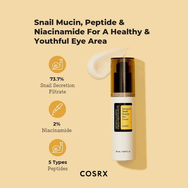Produktbild Cosrx Advanced Snail Peptide Eye Cream (Augenpflege Crème, 25 ml, Tag, Nacht)