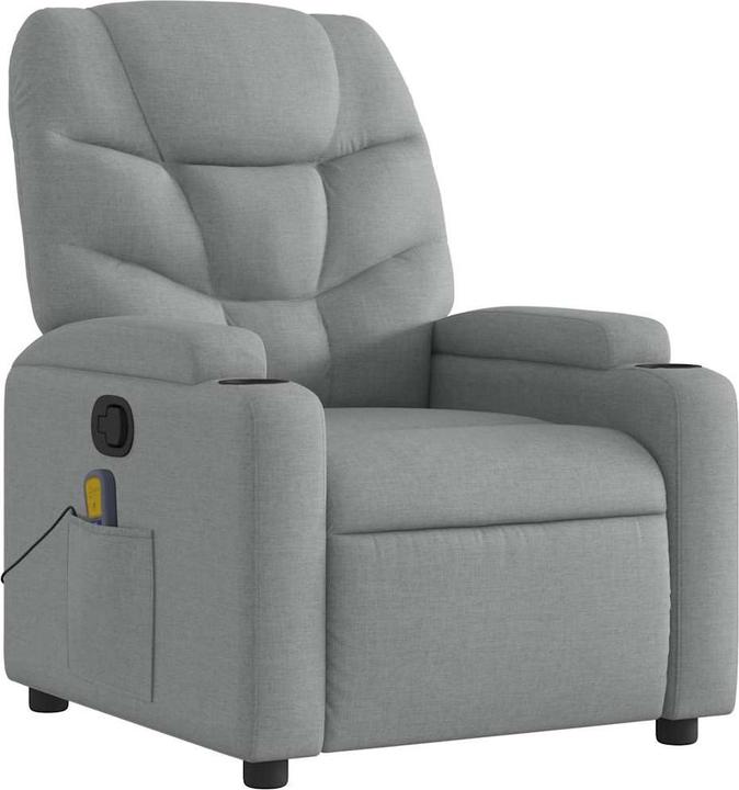 VidaXL Massage chair light grey fabric,Colour: Light grey,Material: Fabric