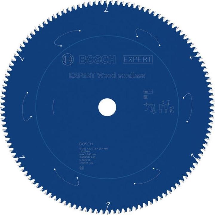 Actual product image Bosch Professional Zubehör Blau Zubehör 2608902246 EXPERT Kreissägeblatt Holz kabellos 305 x 2,2/1,6 x 25,4 mm T120