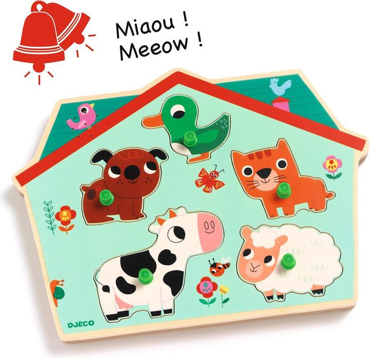 Produktbild Djeco Soundpuzzle Ouaf woof (6 Teile)