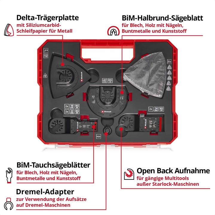 Immagine prodotto Einhell Multitool-Set, 708135, XL-PLUS-Case, 35-teilig