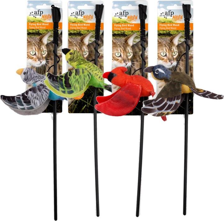 Produktbild All for Paws AFP Katzenspielzeug Natural Instincts - Katzenangel Fliegender Vogel (Katzenminzespielzeug)