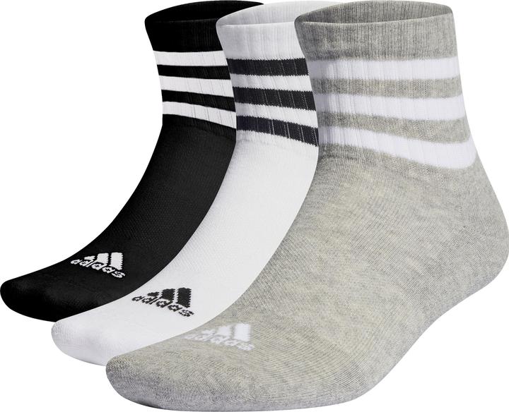 Actual product image adidas 3-Stripes Cushioned Sportswear Mid-Cut Socks (3 pairs) (40 - 42)
