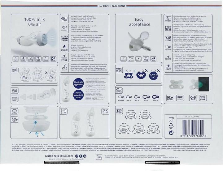 Immagine prodotto Difrax Starter set neonato 4 biberon e 2 nuggies (170 ml)