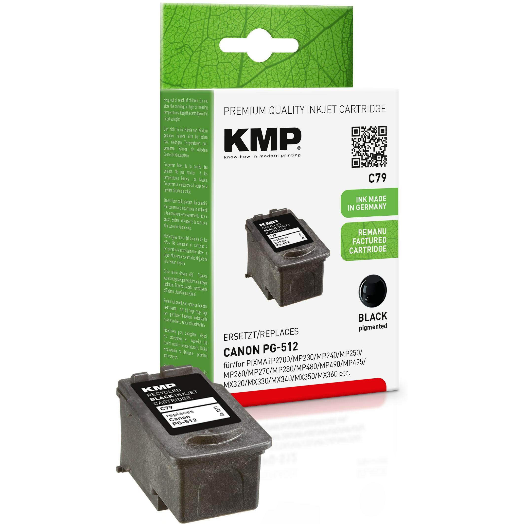 KMP, Druckerpatrone, C79 Tintenpatrone kompatibel mit Canon PG-512 (BK)