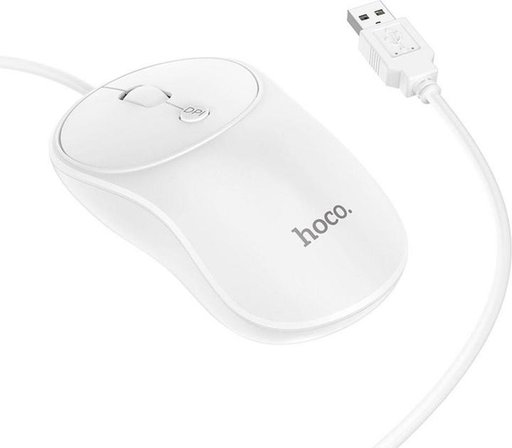 Hoco - Wired Mouse Esteem (GM13) - USB Connection, 1000 / 1600 DPI, 4D Button - White (Cable)