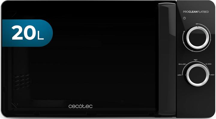 Cecotec Flachbett-Mikrowelle mit Keramik-Innenraum, Auftaumodus, 3D-Wellen-Technologie und Timer (20 l)