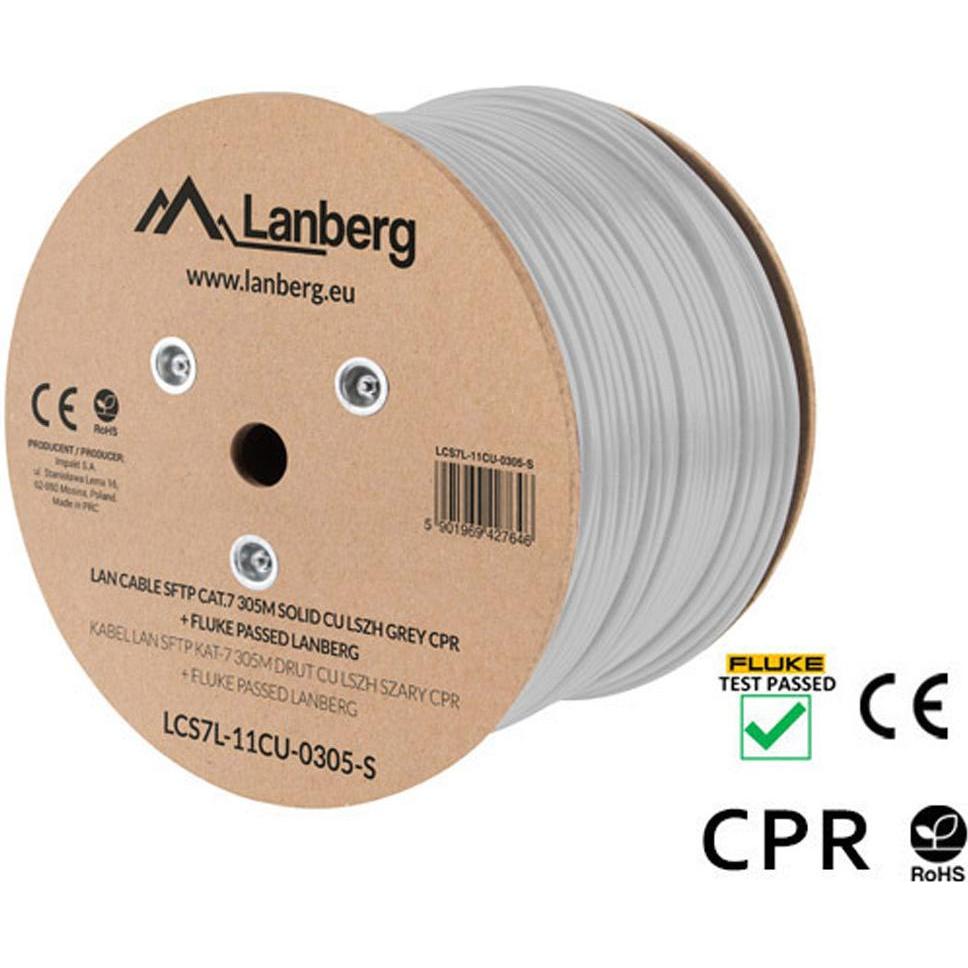 Thumbnail - Lanberg LCS7L-11CU-0305-S Netzwerkkabel Weiss 305 mCat.7 Rohkabel S/FTP (S-STP) (S/FTP, CAT7, 305 m), Netzwerkkabel