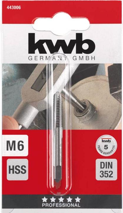 Produktbild kwb 443006 Einschnittgewindebohrer 1 Stück M6 1 DIN 352 HSS 1 St.