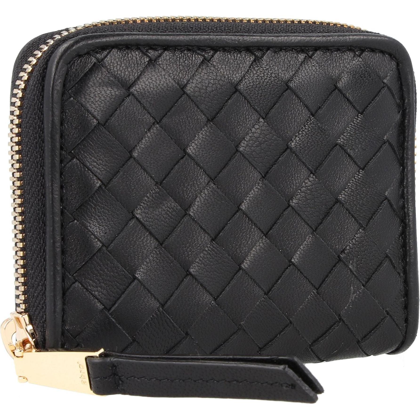Abro, Damen, Portemonnaie, Piuma Geldbörse Leder 10.5 cm, Schwarz