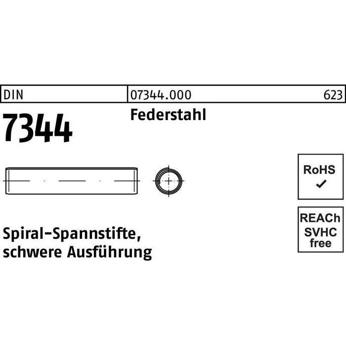 Nieten, Spiralspannstift DIN 7344/ISO 8748 4 x 20 Federstahl schwere Ausf. DIN 7344