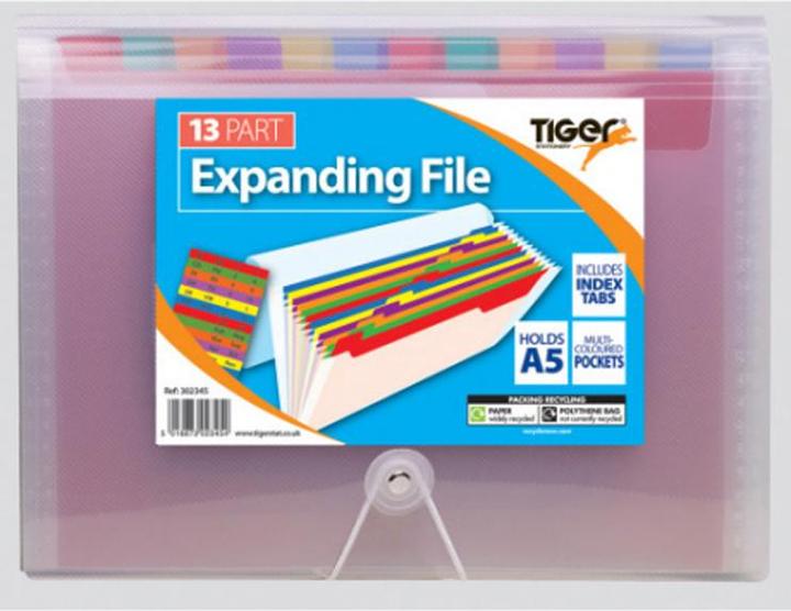 Label énergétique Tiger Stationery - Dossier extensible (A5, 1 x)