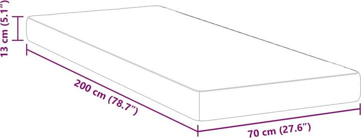 Produktbild vidaXL Matratzenkomfort (Schaumstoffkern, 70 x 200 cm)