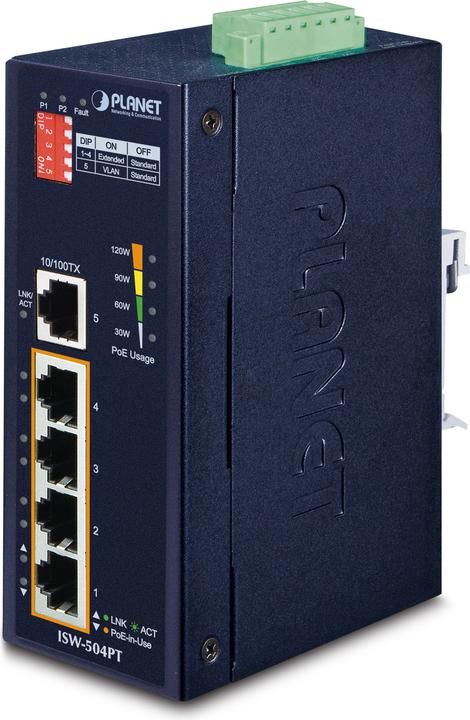Immagine prodotto Planet Switch Ethernet industriale a 5 porte con 4 PoE -4075 (5 porte)