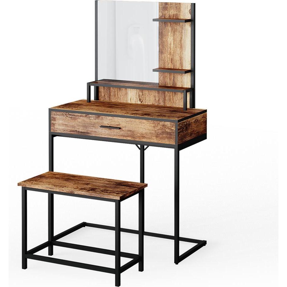 Vicco, Schminktisch, Fyrk mit Hocker (80 x 135 x 40 cm)