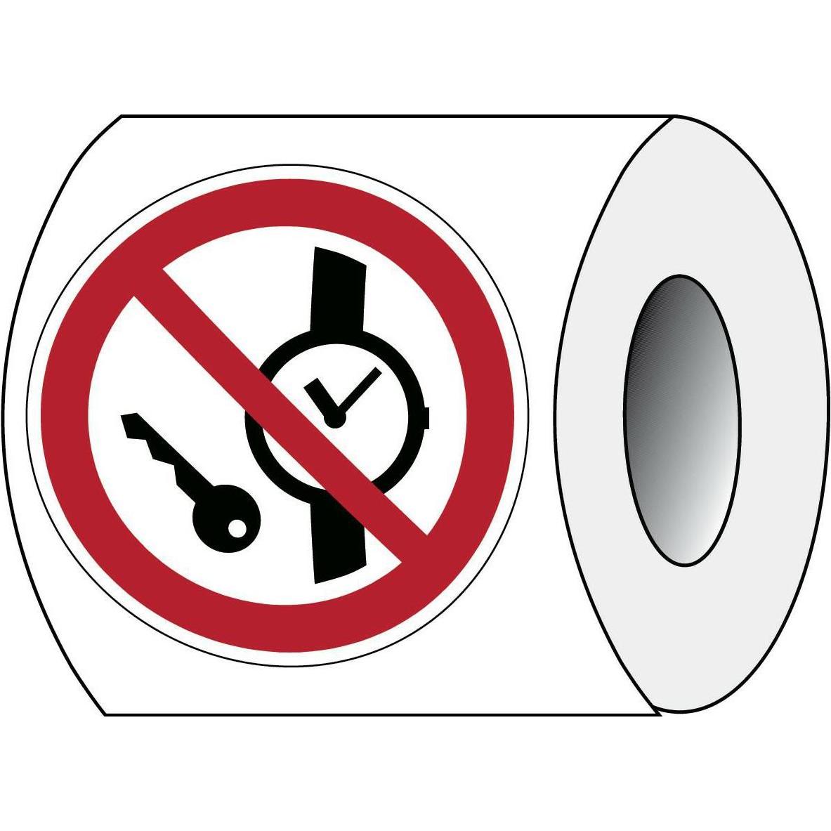 Brady, Etiketten, ISO 7010 PIC P008 B-7541 ISO Sicherheitskennzeichnung - Mitführen von Metallteilen oder Uh