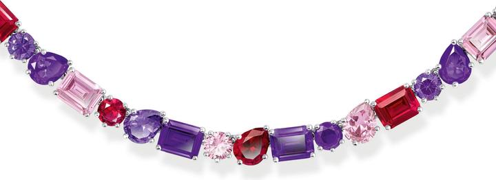 Produktbild Thomas Sabo Choker Halskette mit bunten Steinen in drei Schliffarten Silber (925er Silber, 34 - 42 cm)