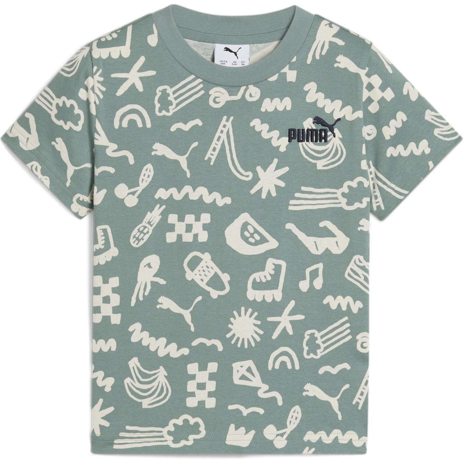 Puma, Jungen, Sportshirt, Sandy Adventures Aop Tee Ps (116), Grün, 116