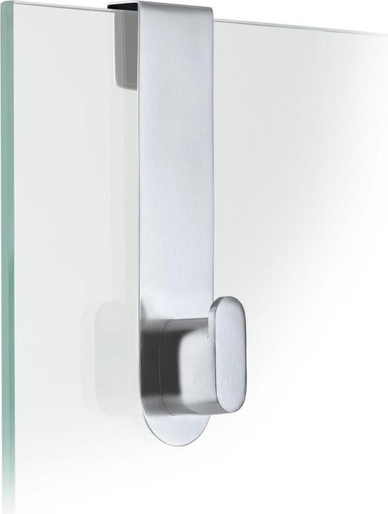 Actual product image Blomus AREO- hooks for glass shower wall made of matt stainless steel, 6 - 8 mm wall thickness, modern