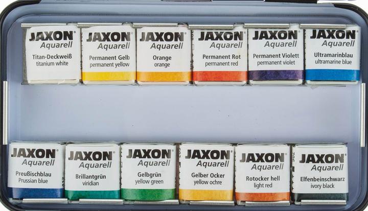 Actual product image Jaxon Watercolour paint box 12ST 1/2 pans