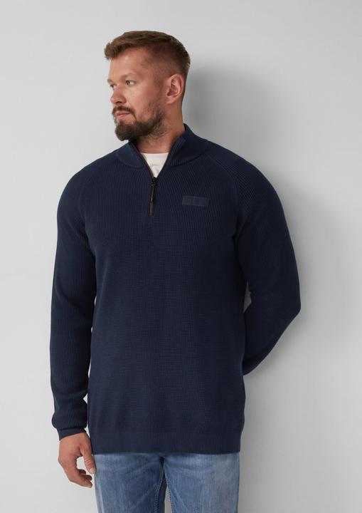Image du produit s.Oliver Strickpullover Pullover aus Strukturstrick mit Troyer-Kragen (XXL)