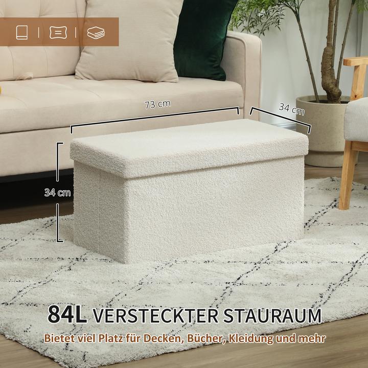 Produktbild Homcom Sitzbank Polyester, MDF Cremeweiss (76 cm)