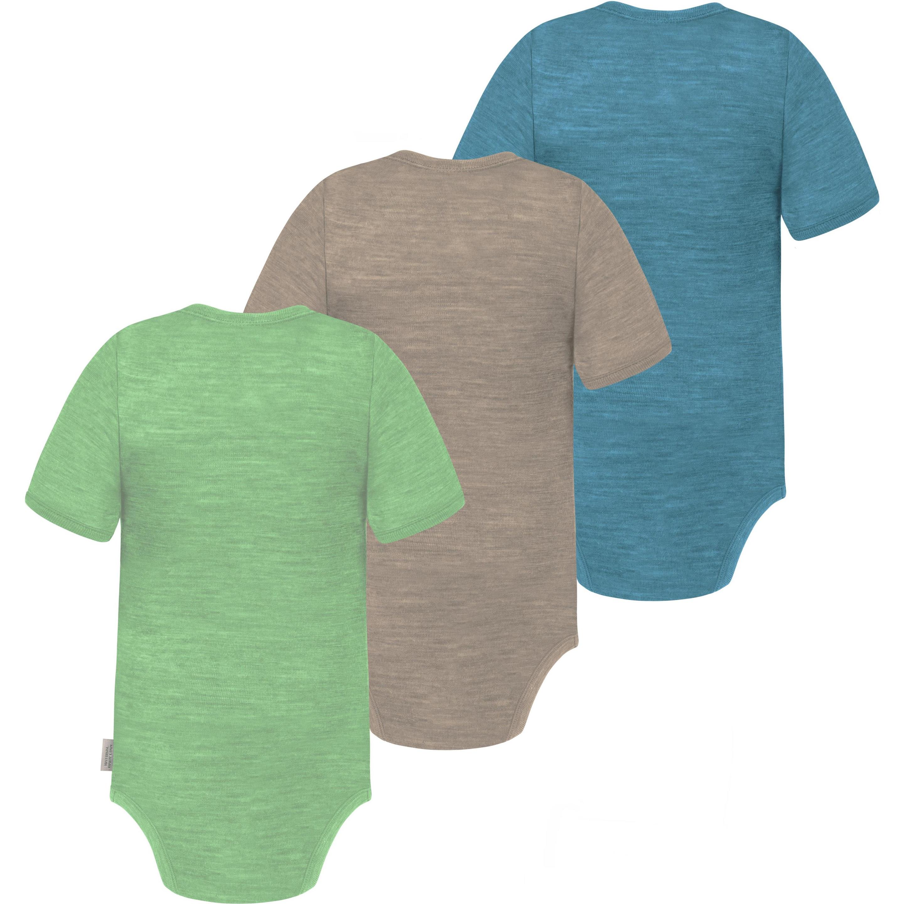 Thumbnail - Normani, Herren, Body, 3er Set Baby Merino Body Kurzarm „Tauranga" - 9295, Blau, (86)