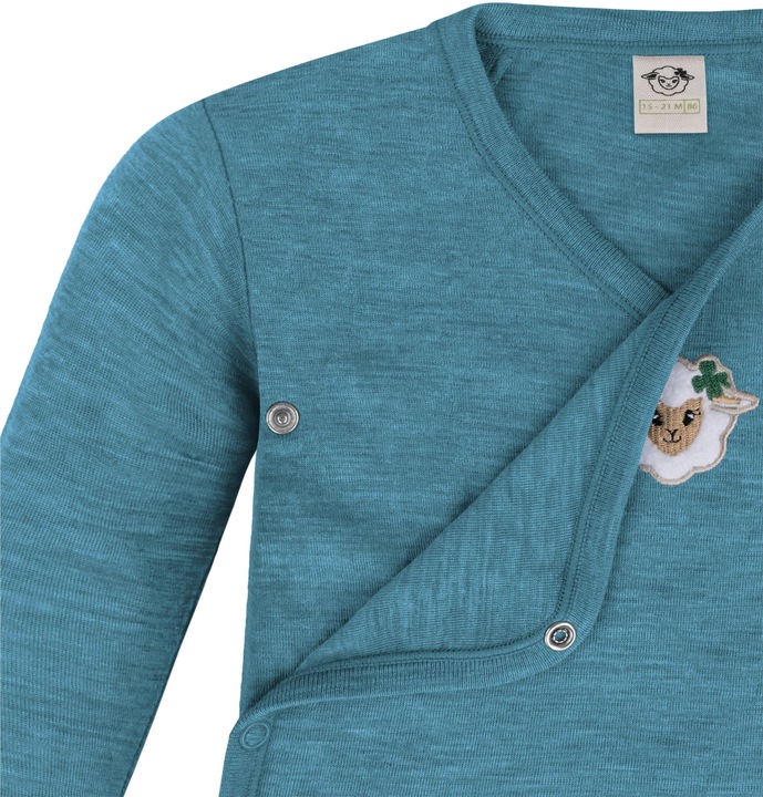 Produktbild Normani 2er Pack Doppelpack Baby-Body Merino Wickelbody Bodysuit Langarm - 9343 (80)