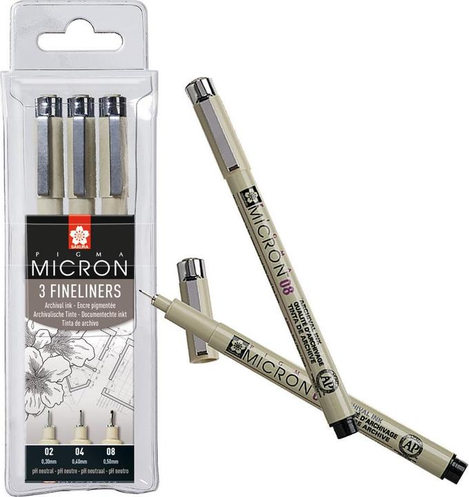 Produktbild Sakura Pigma Micron (Schwarz, 3 x)