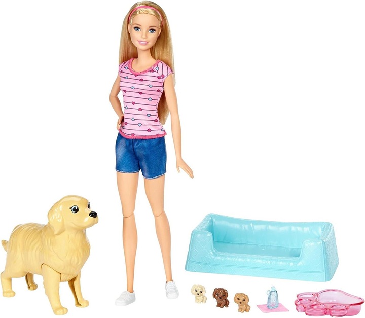 Image du produit Barbie chien mère, chiot poupée