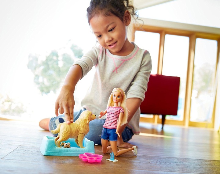 Image du produit Barbie chien mère, chiot poupée
