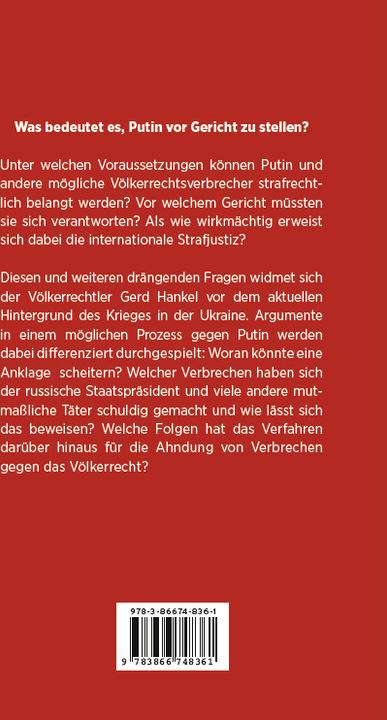 Actual product image Putin vor Gericht? (German, Gerd Hankel, 2022)