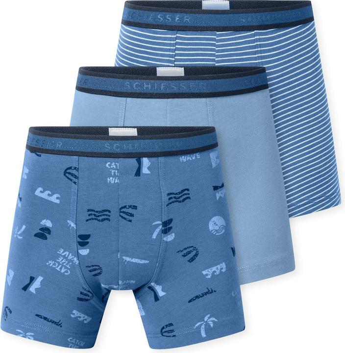 Blau, Gestreift, Sortiert 10, Weiss