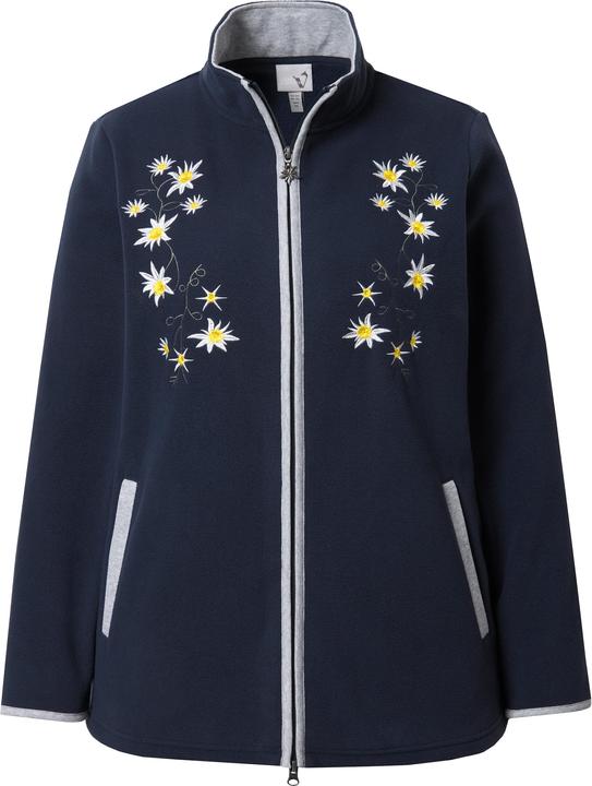 Produktbild Ulla Popken Trachten-Fleecejacke, Edelweiss-Stickerei, 2-Wege-Zipper (46, 48)