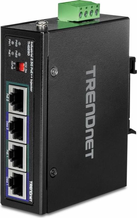 Produktbild Trendnet ti-ig290 poe injector 95w 2-port industrial 2.5g poe (802.3af (PoE), 802.3at (PoE+), 802.3bt (PoE++), 95 W)